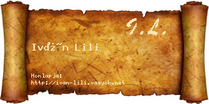Iván Lili névjegykártya