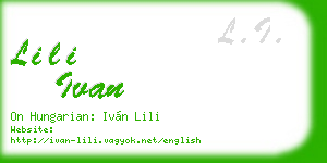 lili ivan business card